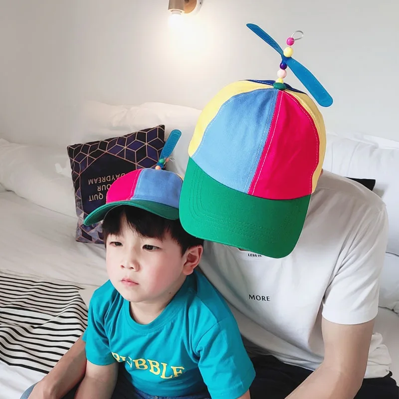 

Funny Adventure Dad Hat Snapback Hat Bamboo Dragonfly Rainbow Sun Cap Helicopter Propeller Design for Kids Boys Girls Adult