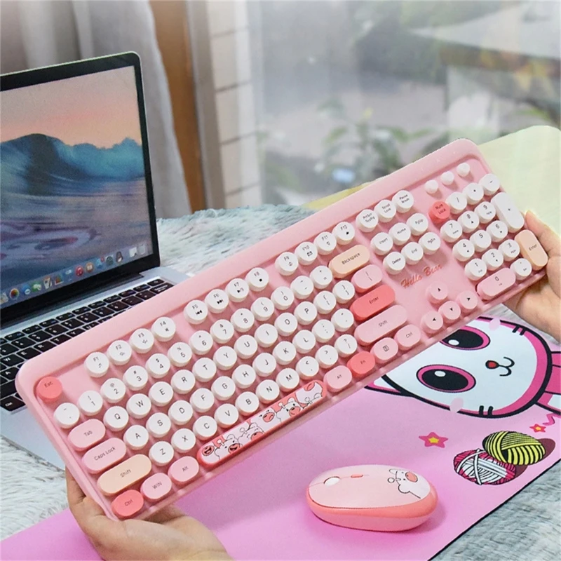 

Беспроводная клавиатура Hello Bear 2.4G с игровой клавиатурой с цифровыми 104 клавишами