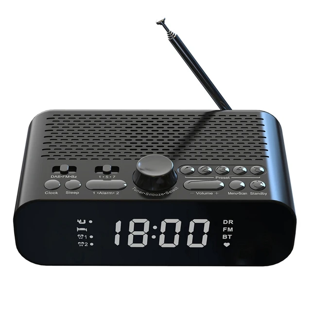 Rise-dab/fm Clock Radio With Bluetooth Streaming Play Portable Led Display Dual Alarm Clock Hi-fi With Woofer Unit - Radio - AliExpress