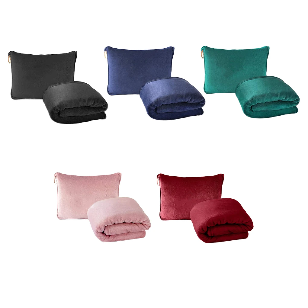 Airplane Blanket with Soft Bag Pillowcase Travel Essentials for Flight Travel Blanket Plane Car Traveling Gift Accessories 6
