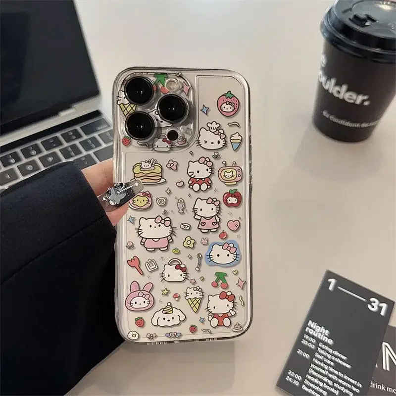 Sanrio Hello Kitty KT Funda con lazo para Samsung Galaxy A34 5G A55 A35 S24 Ultra S22 Note 20 A54 A13 Funda de silicona