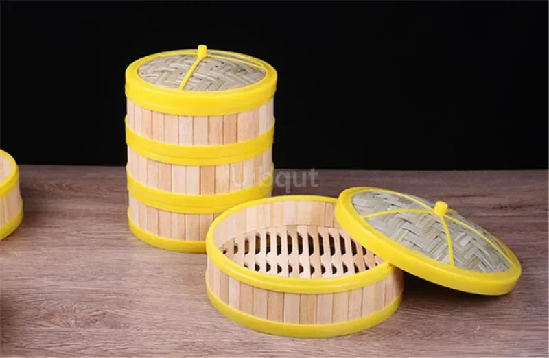 Steamer Basket Bamboo Wooden Kitchen Cookware Fish Rice Dim Sum
