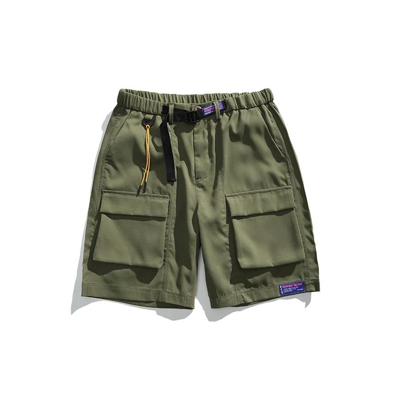 Men's Lightweight Cargo Shorts Outdoor Multi Pockets Tactical Shorts Summer Breathable Solid Khaki Cargo Shorts Male