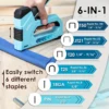 SHALL 6-in-1 Nail Gun Heavy Duty Upholstery Stapler Nail Gun with 4000 Counts Staples Manual Brad Nailer Staple gun for home DIY 2