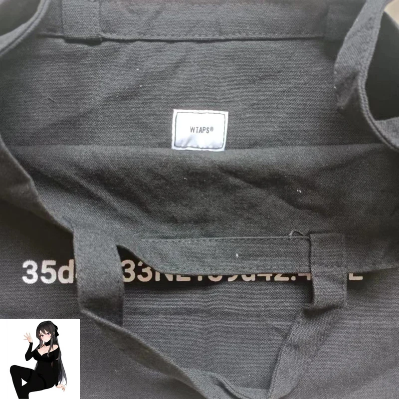 Black WTAPS Backpacks 40*30 Cm with Handles Men Women Best Quality High Capacity Shoping Bags Shoulder Bags Canvas School Bag