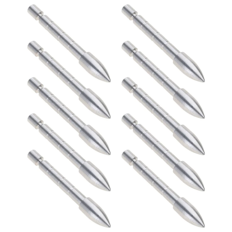 10Pieces Stainless Steel Insert Arrows Tip Archery Sports Hunting Activity
