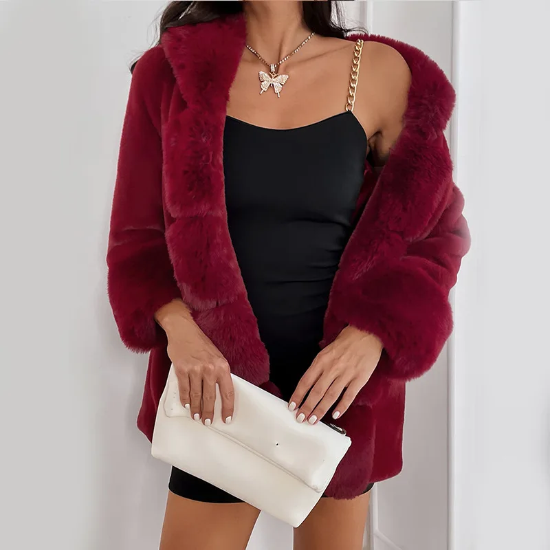 Imitation Fur Jacket European and American Women's Clothing Young and Fashionable Patchwork Artificial Fox Fur Jacket