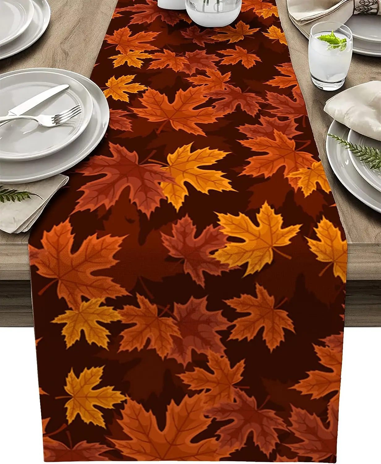 

Fall Thanksgiving Maple Leaf Linen Table Runners Dresser Scarves Table Decor Farmhouse Dining Table Runners Party Decoration