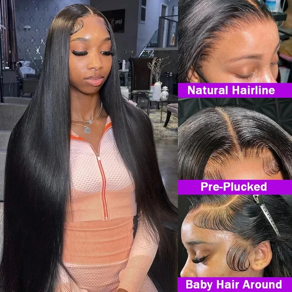 13&times;4 Lace Front Wig Straight Human Hair Wigs PrePlucked Transparent 13x6 Lace Frontal Wigs 4X4 Closure Women lace front wig human hair wigs 360 lace wig