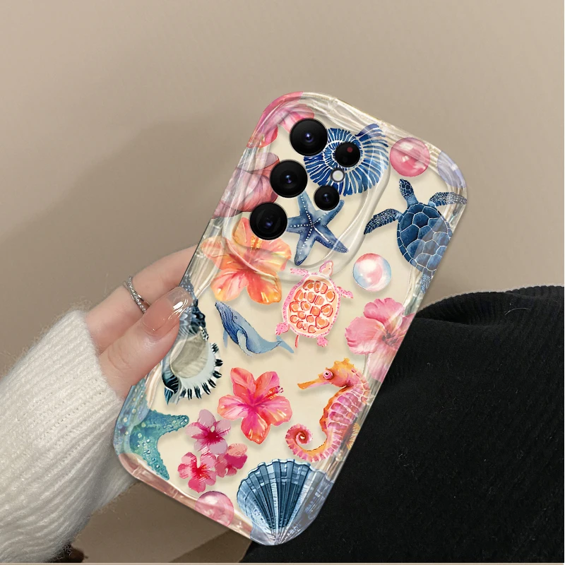 Ocean Animals Turtle and Shark 3D Protective Phone Case