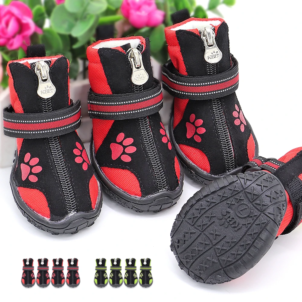 4pcs Pet Dog Shoes Waterproof Reflective Dog Boots Outdoor Snow Rain Shoes Anti-slip Socks Footwear For Medium Large Dogs Husky 4pcs Pet Dog Shoes Waterproof Reflective Dog Boots Outdoor Snow Rain Shoes Anti-slip Socks Footwear For Medium Large Dogs Husky