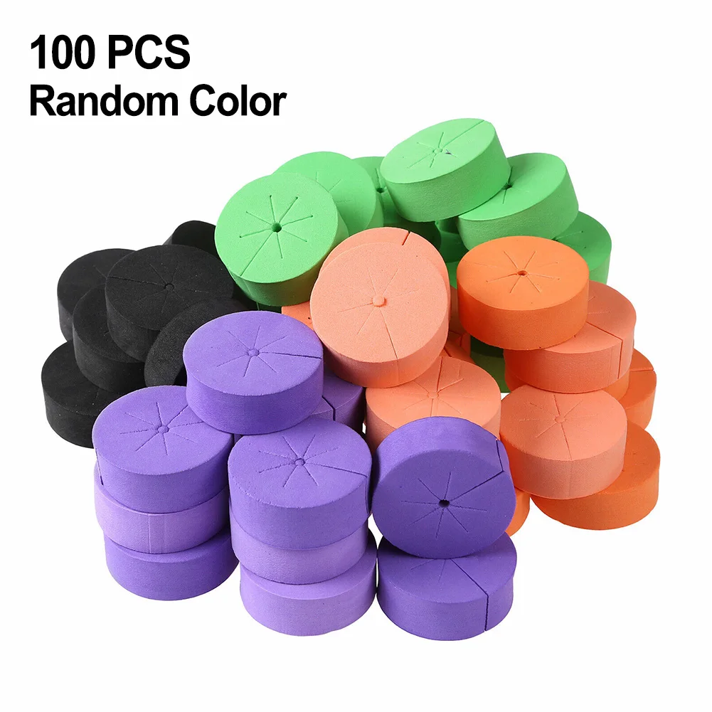 100Pcs Garden Clone Collars Neoprene Inserts Sponge Blocks For Hydroponics Pots Cultivation Root Fix Garden Planting Supplies