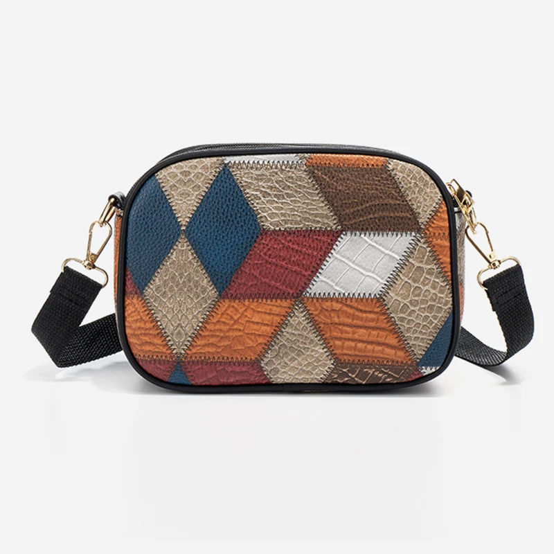 Three-Layer Leather Crossbody Shoulder and Clutch Bag Portable Triple PU Leather Slanting Shoulder Women's Zipper Crossbody Bags