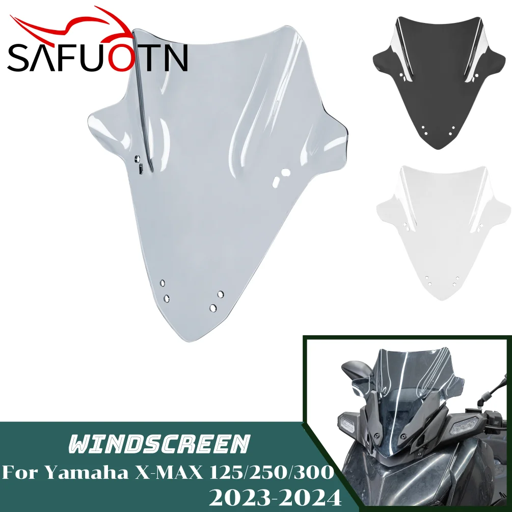 

XMAX300 Windshield Windscreen for Yamaha X MAX X-MAX 300 125 250 2023 2024 Motorcycle Wind Screen Shield Deflector Accessories