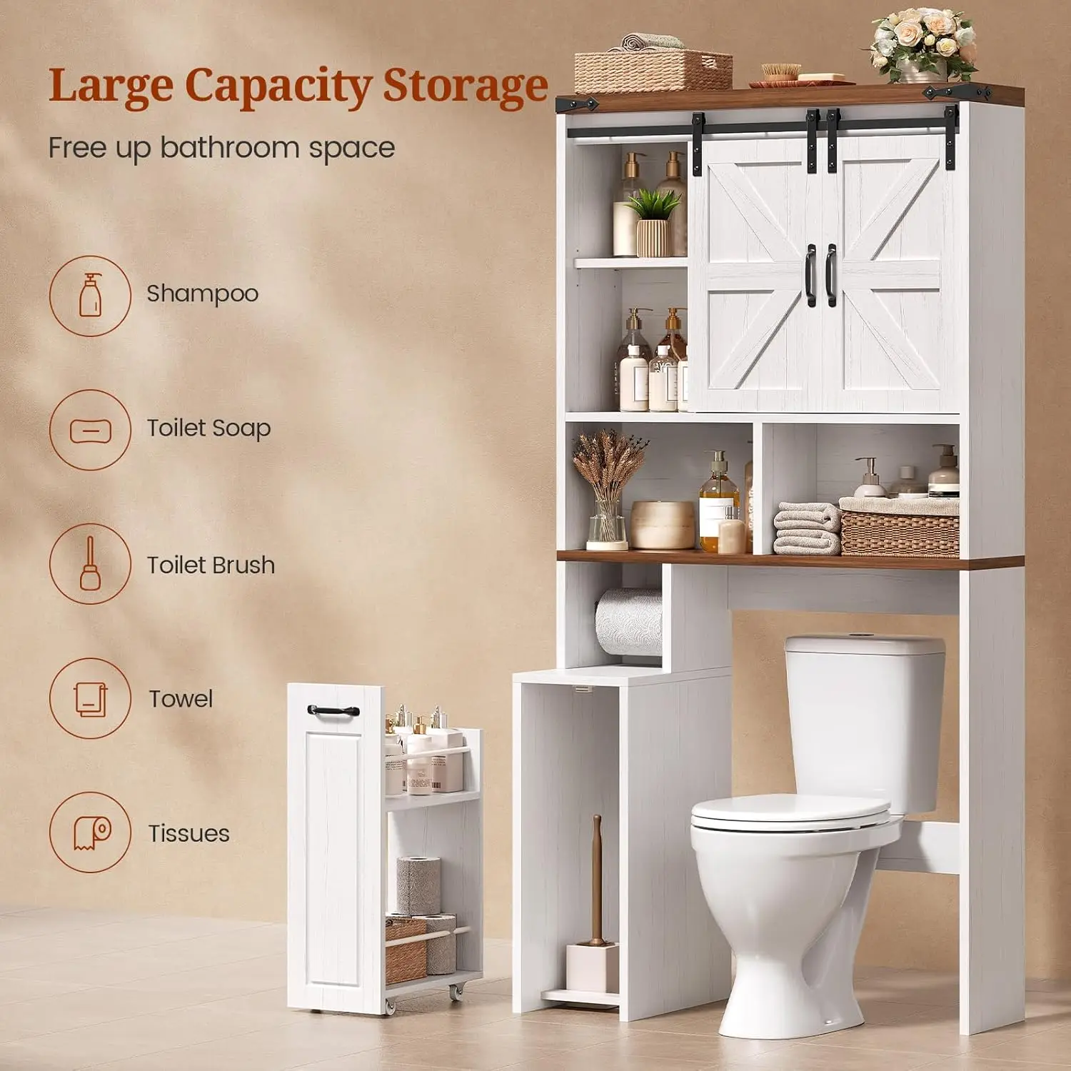 Farmhouse Over-Toilet Cabinet 6