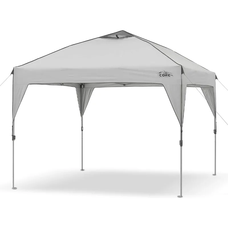 

Core 10' X 10' Instant Shelter Pop-Up Canopy Tent with Wheeled Carry Bag, Grey Gazebo