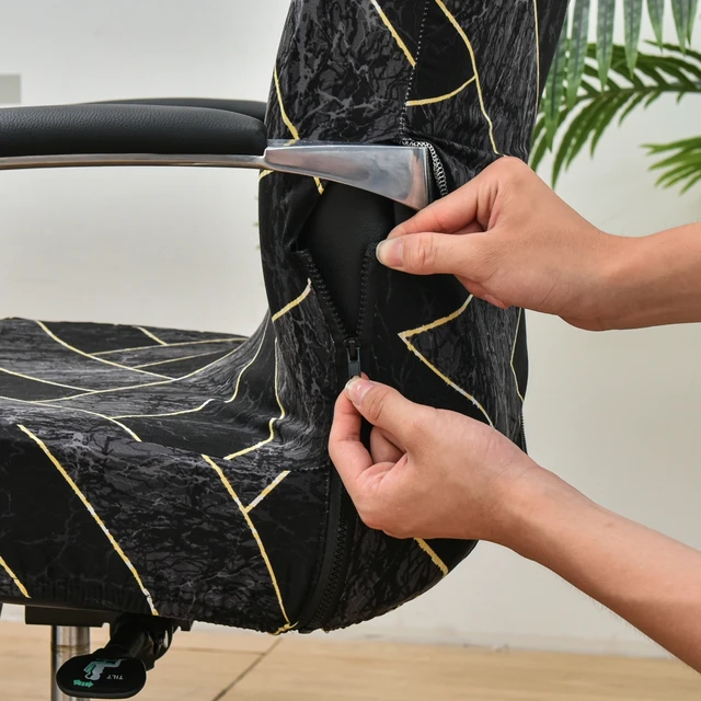 Elastic Rotating Office Chair Cover With Back Anti-dirty Computer Seat Case Spandex Gaming Chairs Slipcover for Armchair 3