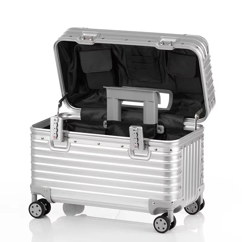 18/20-Inch Aluminum Alloy Magnesium Carry-On Luggage Air Approval Aluminum Trolley Portable Cabin Size Suitcase