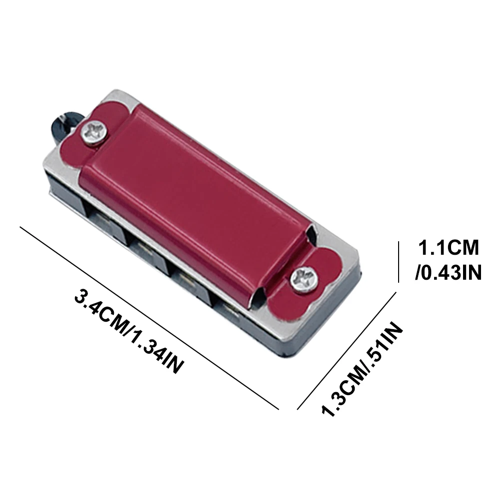 5Pcs Mini Harmonica Necklace 4 Hole 8 Tone Portable Harmonica Musical Instrument Mouth Organ Outdoor Music Keychain Key