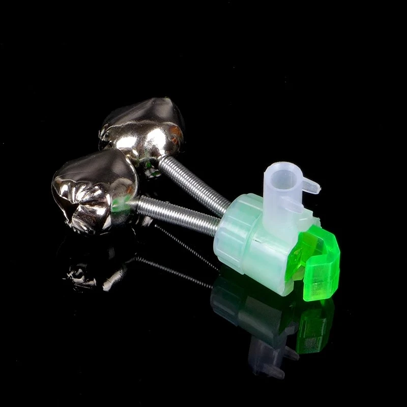5/10pcs Rod Tip Clamp Fishing Pole Alarm Pole Fish Bite Lure Alarm Alert Twin Bell Ring Clip Green Bell Fishing Tools Accessory