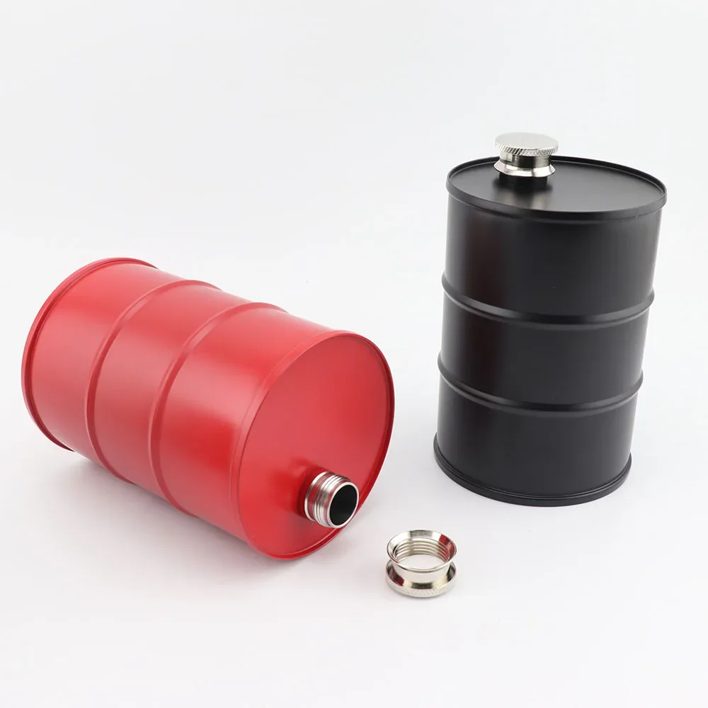 25oz Alcohol Liquor Hip Flask Vodka Oil Drums Whisky Flagon Barrel Shape Whiskey Jug Portable 304 Stainless Steel