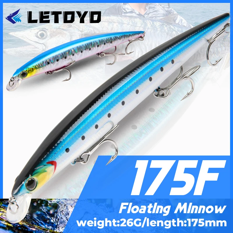 

LETOYO 175 мм, 26 г, плавающая жесткая приманка для троллинга, зимней рыбалки, приманка для щуки