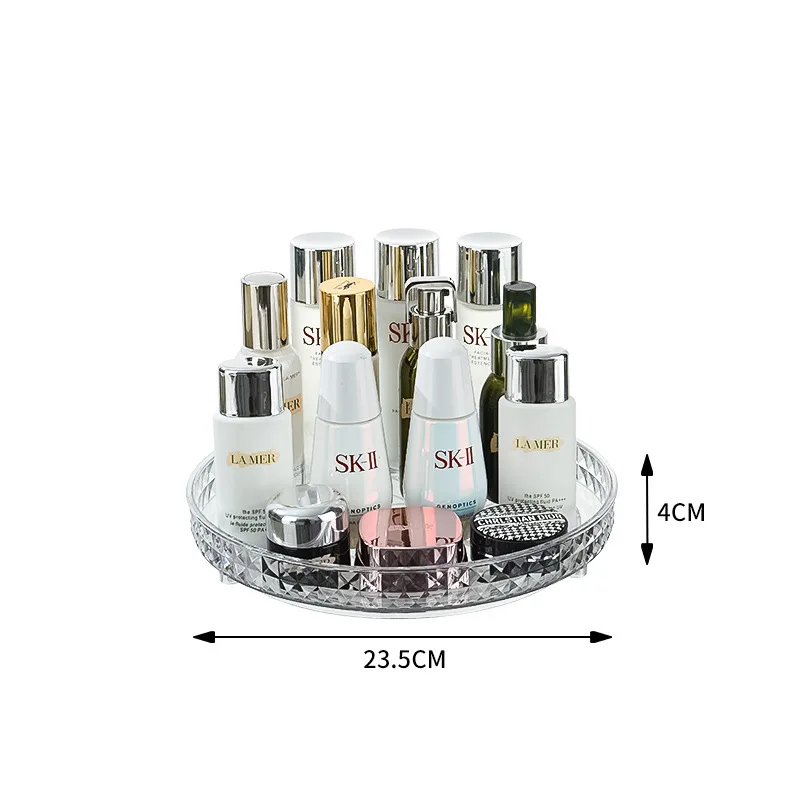 360 Rotatable Desktop Cosmetic Rack Bathroom Shelf Large-capacity Perfume Skincare Product makeup Storage Rack Organizer Kitchen 3