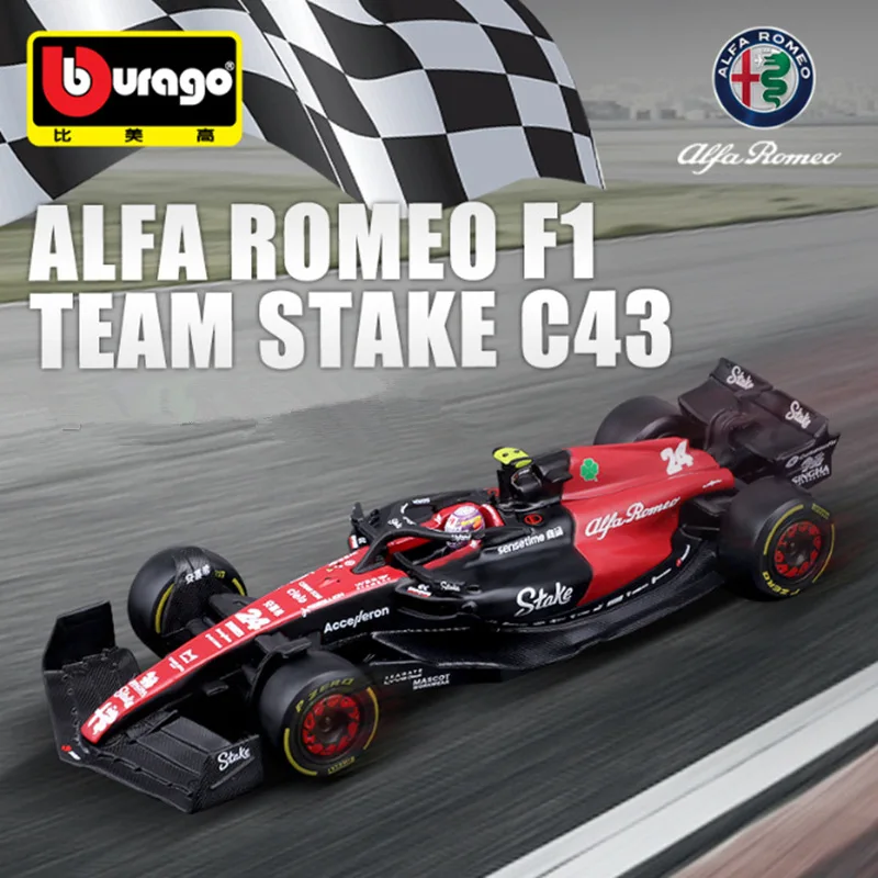 Bburago 1:43 F1 2023 24 # Zhou Guanyu Alfa Romeo F1 Team Paletto C43 77 # Valtteri Bottas Lega Racing Car Model Simulazione Giocattolo Per Bambini