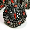 DnD Metal Dice Set - Hollow Skull Black Zinc Alloy 7pc Polyhedral Dice for Dungeons and Dragons RPG Games 4