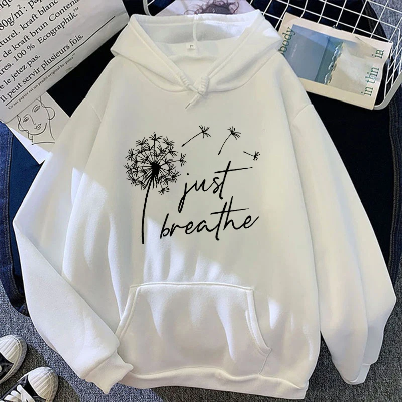 

(Premium hoodie)Funny Dandelion Just Breathe Printed Tops Harajuku Hoodie Fashion Sweatshirt Women Men Casual Pullover Hoodie