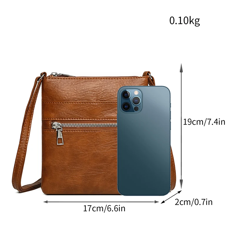 Retro square, compact and stylish synthetic leather crossbody bag suitable for mobile phones and essentials, adjustable shoulder
