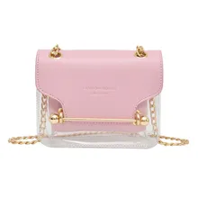 

Mini Small Square Pack Women Chain Shoulder Bag Fashion Transparent Jelly Messenger Crossbody Bags Woman Clutch Wallet Handbags