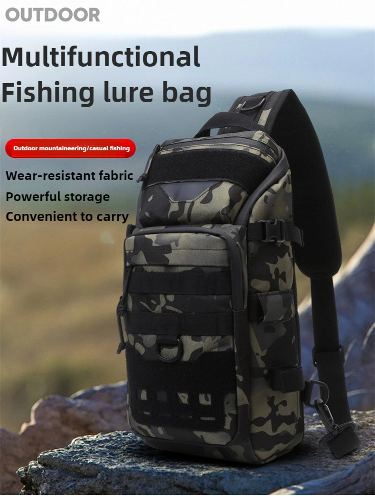 Description Picture 2 of itemFishing Lure Chest Bag Multifunctional Tackle Camo Tactical Single Shoulder Crossbody Backpack Equipment Fishing Gear Pole Bags