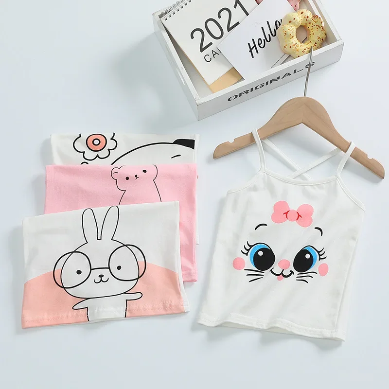 Cotton Children's summer Vest Cartoon Colored Kids Camisole Children Tops Summer Baby Singlet Girls Undershirts Tank