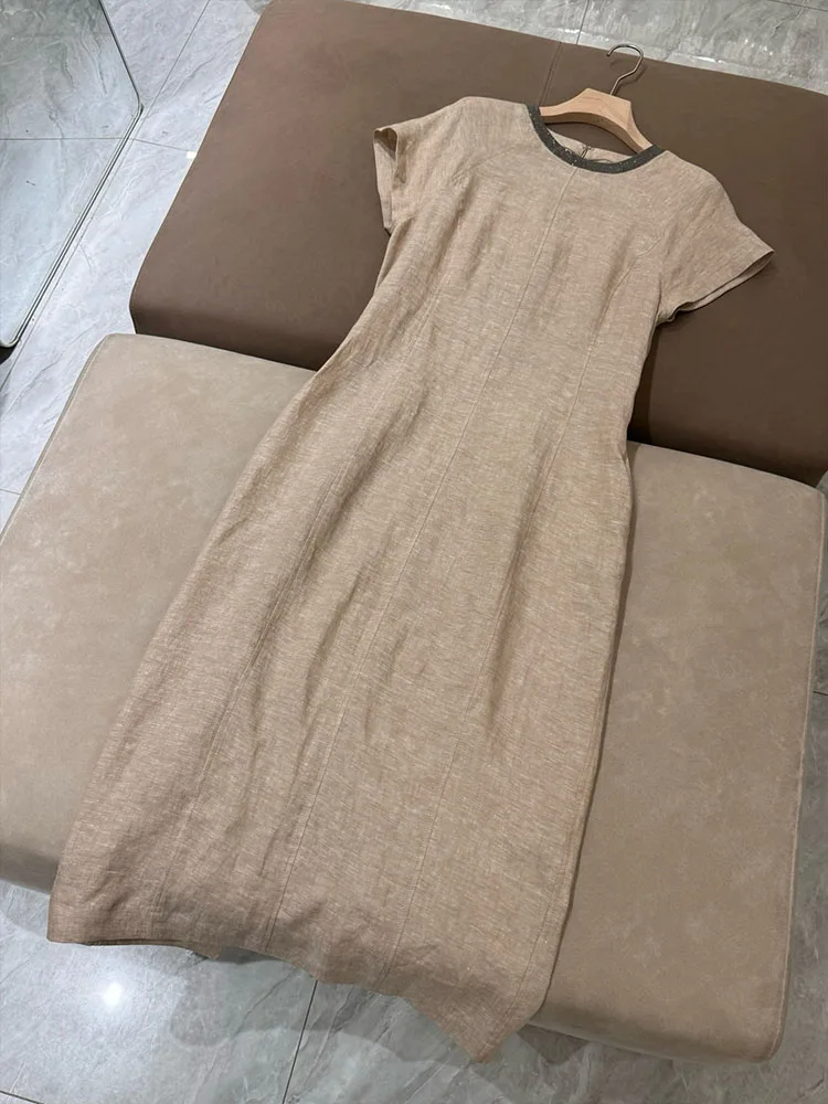 i Color Linen Dr Casual T-irt Old Money Sle Summer Ele Dr Commute Sle High  Waist A-line Long Skirt - AliExpress 200000345