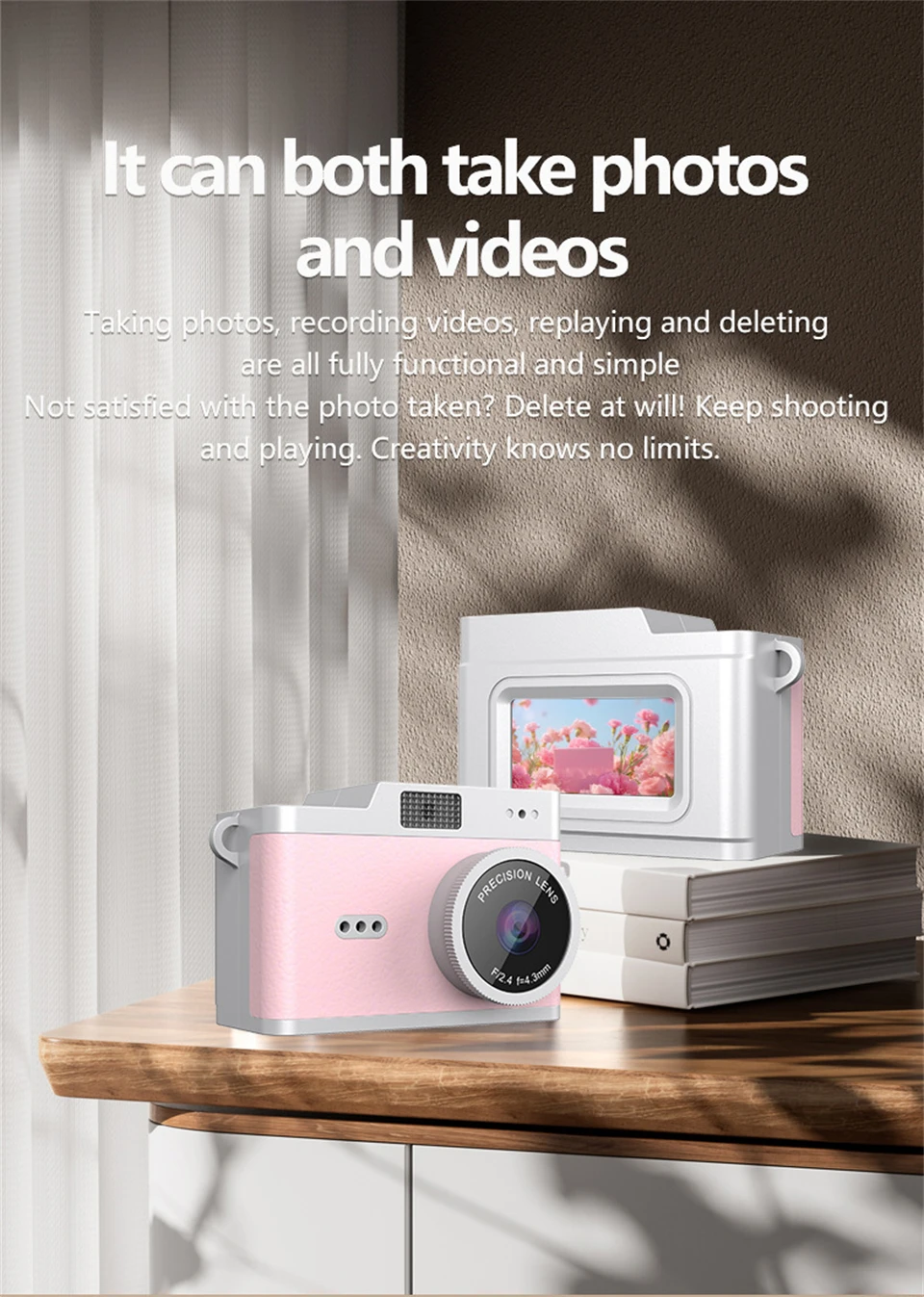 Portable Retro Digital Camera 1080P Video Recorder with 0.96" IPS Screen Compact Vintage Camera for Teens Children Gift