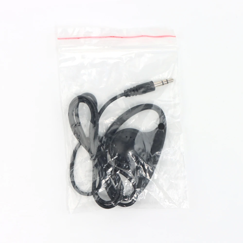 100pcs D 모양 3.5mm 플러그 이어폰 단일 측면 유선 이어버드 노트북 MP3/4 태블릿 전화 투어 가이드 시스템용 한쪽 귀 헤드폰