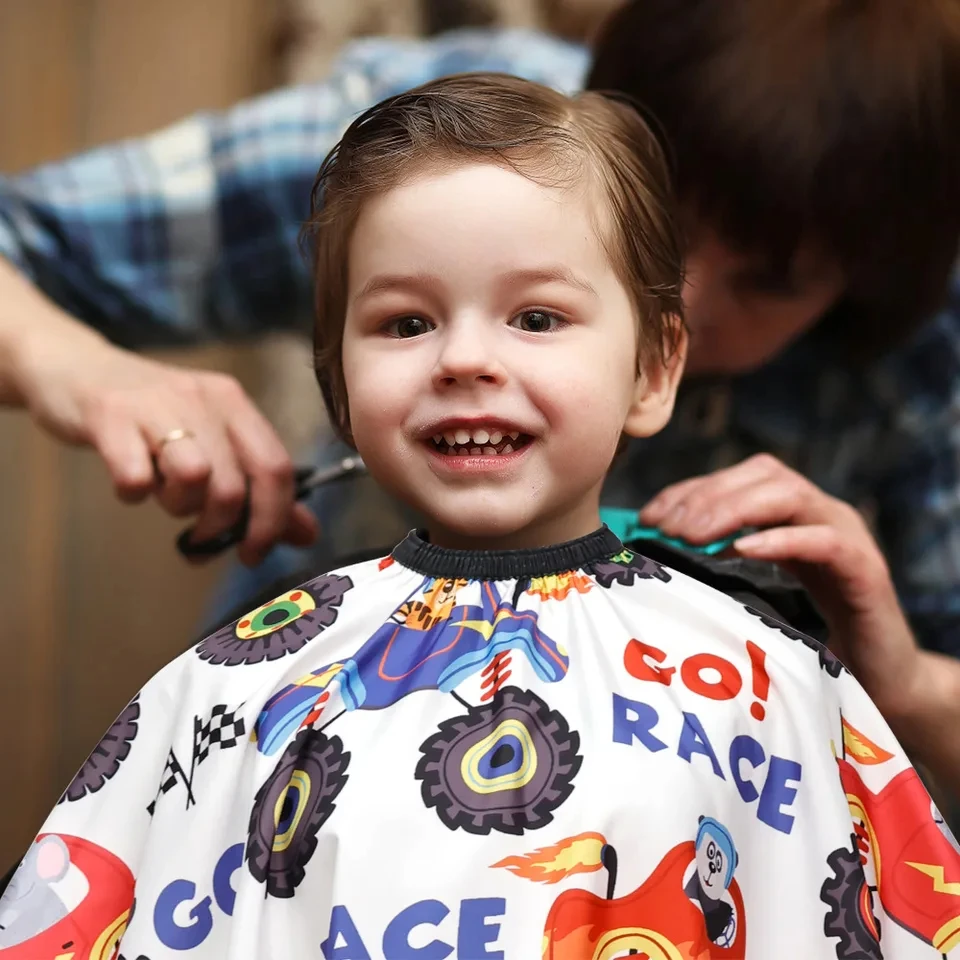Kids' Haircut Cape Kids' Cartoon Haircut Cape Waterproof Barber Wrap Salon Hair Care Styling Supplies