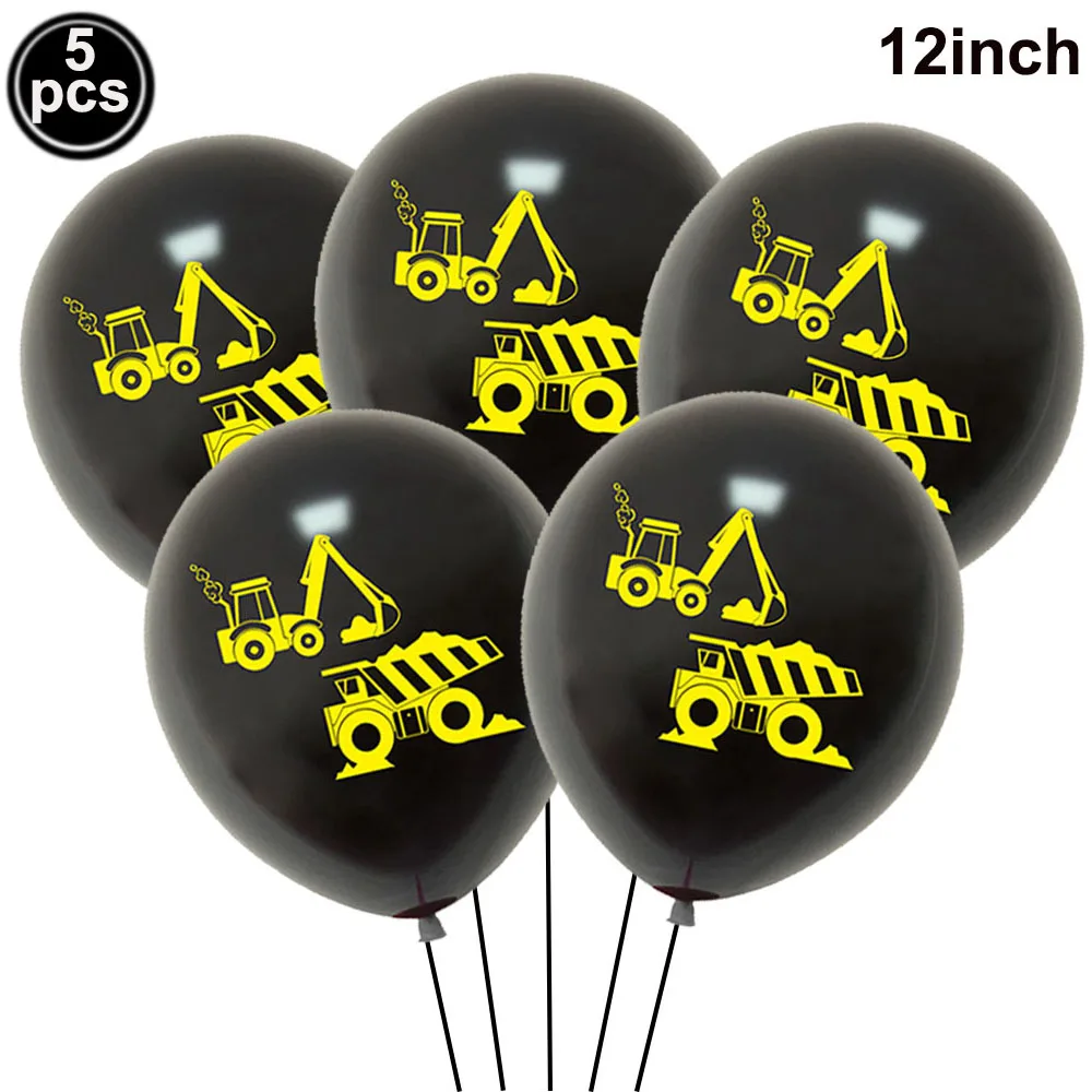 Construction Vehicle Foil Balloons Set for Boys Birthday Party Decorations