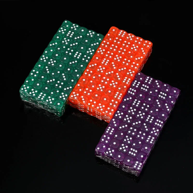 Game Dice, Dice Set, Acrylic Dice 10PCS/Lot Dice Set 8 Colors Transparent Acrylic 6 Sided Dice Club/Party/Family Games 18mm