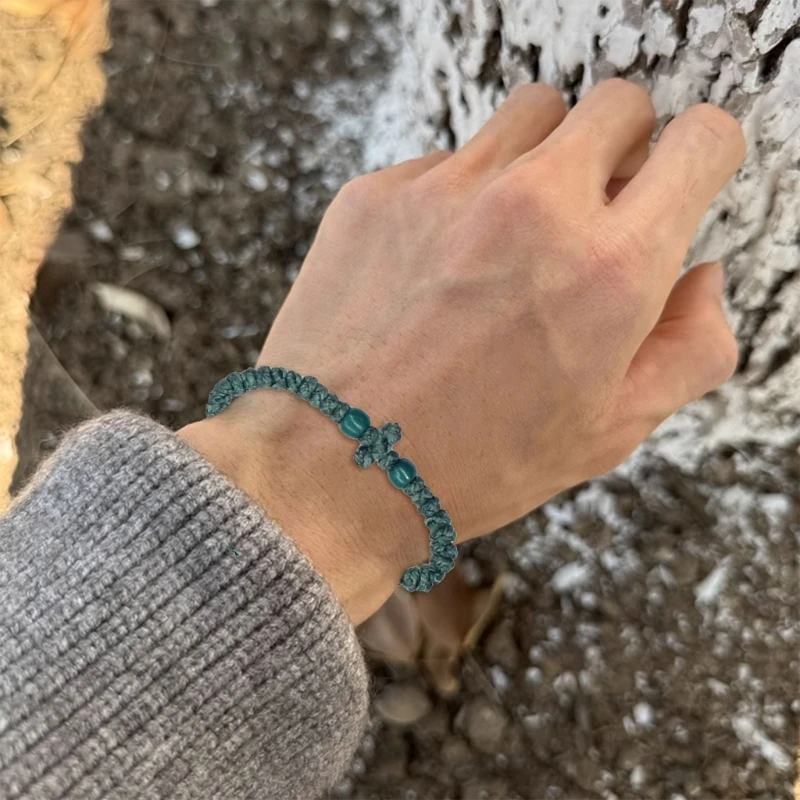 Handwoven Unisex Greek Orthodox Prayer Bracelet – Adjustable Religious Wristband Ornament