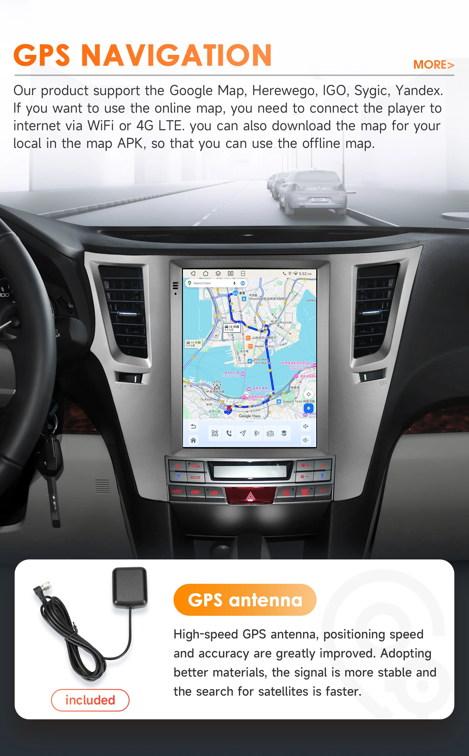 9,7-Zoll-Carplay-Android-14-Autoradio für Subaru Outback Impreza Legacy 2009-2014 Multimedia-Player mit Snapdragon 6115 GPS-Stereo 360 – Detail 34