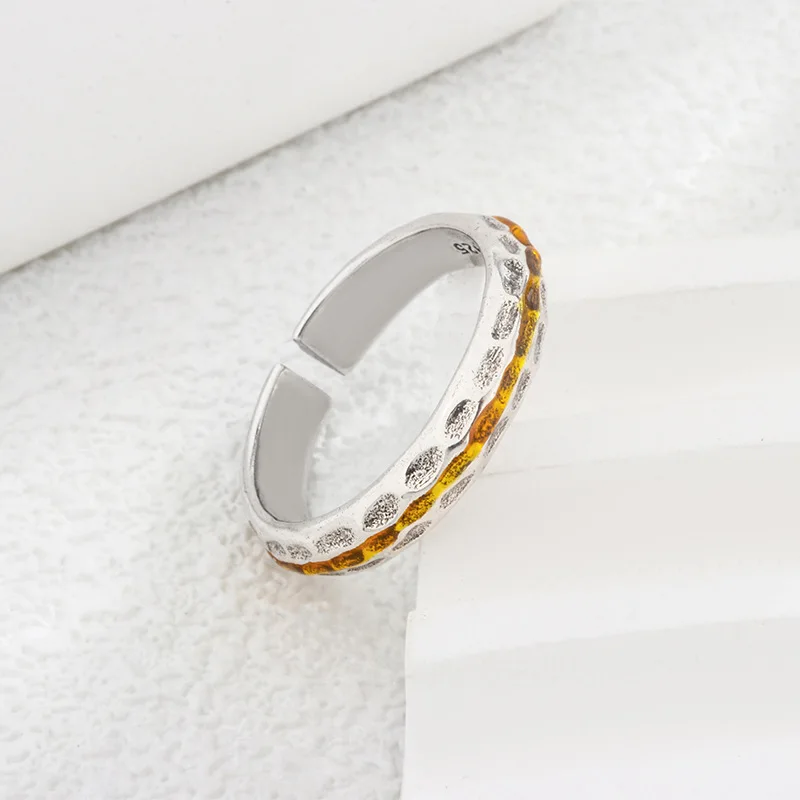 

925 Sterling Silver Irregular Rock Open Rings For Women Girls Engagement Ring Luxury Quality Jewelry Accessories Jewellery