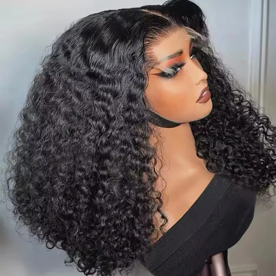 250% Density 13x4 Lace Deep Wave Bob Wig 4x4 Lace Closure Wig Loose Deep Wave Front Brazilian Remy Human Hair