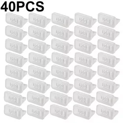 Universal Silicone USB - A Dust Plug - Dustproof Charger Port Cap (40Pcs White)