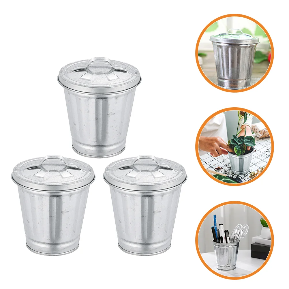 

Garbage Cans Cup Holder Desktop Storage Jar Flower Pot Office Desktop Organizer Fun Playing for Home Office
