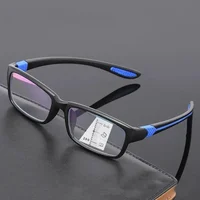 Square Frame Multifocal Reading Glasses Men Women Near and Far Progressive Eyeglasses Vintage Blue Light Blocking Presbyopia 2