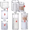 Jewelry Storage Box Holder and Candy Jars Acrylic Round Qtip Container Cosmetic Makeup Cotton Multifunctional Pad Organizer 1