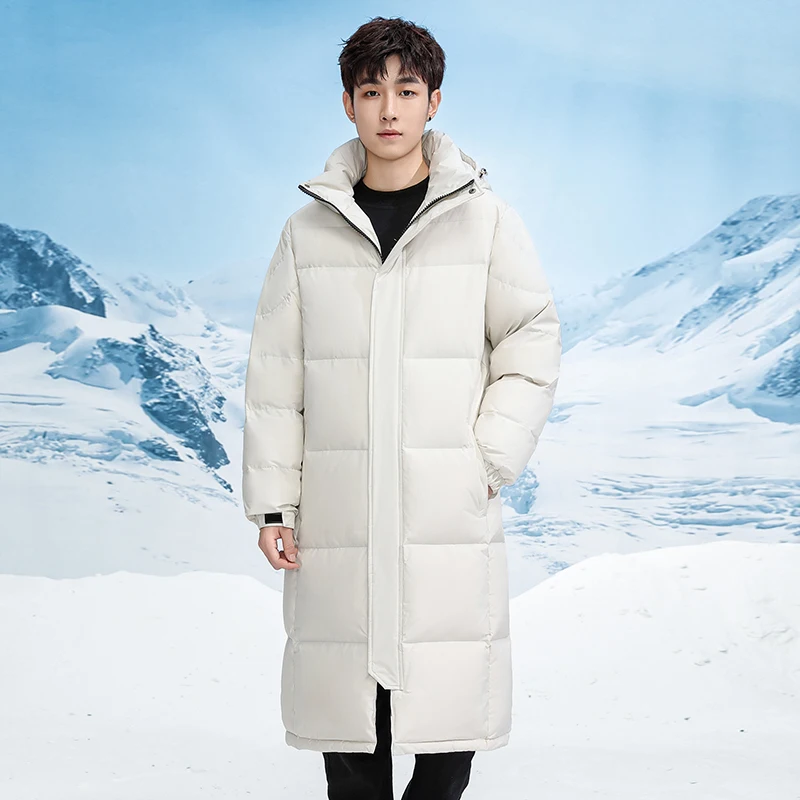 Down Jacket Men Long Jackets Women Clothing Winter Warm Lightweight White Duck Down Coats Men Streetwear Overcoats
