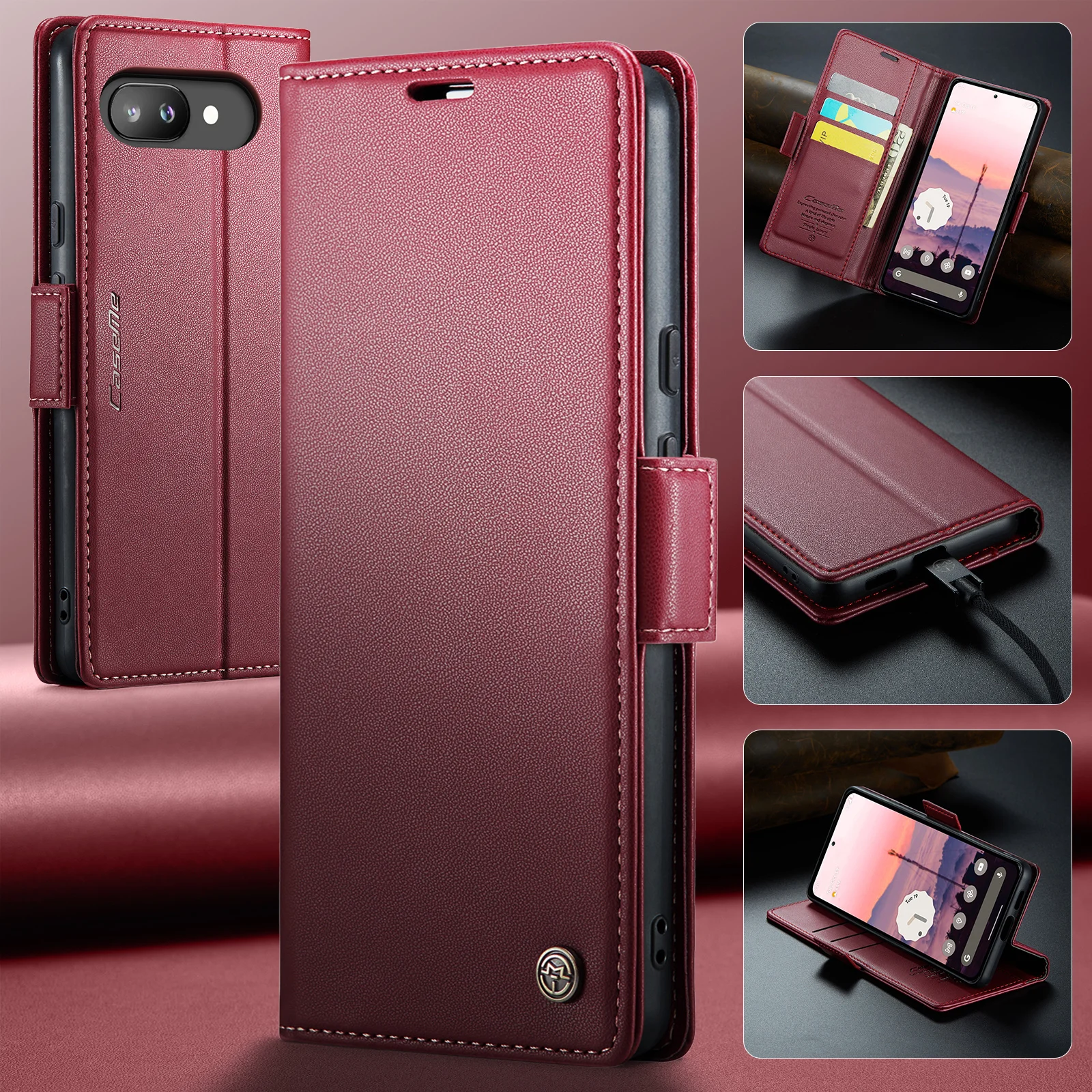 Coque pour Google Pixel 8 - Etui Housse Portefeuille Fermeture